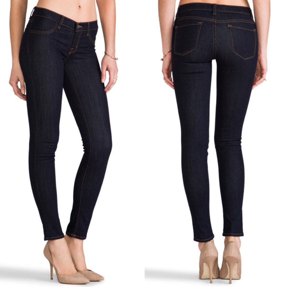 J Brand Super Skinny Jeans In Starless Dark Wash